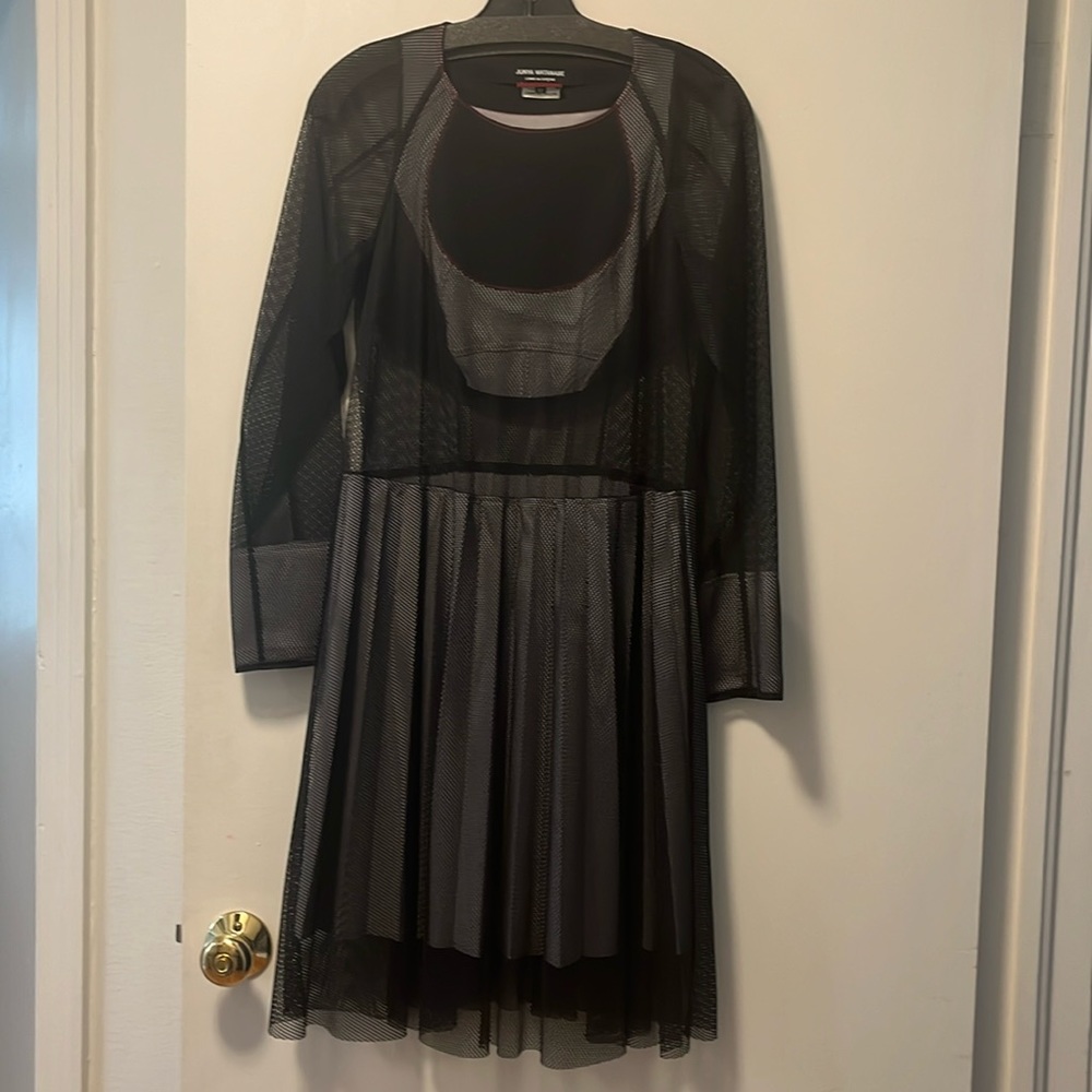 COMME DES GARÇONS JUNYA WATANABE Mesh Pleat Abstract Dress Size Medium - Picture 1 of 8